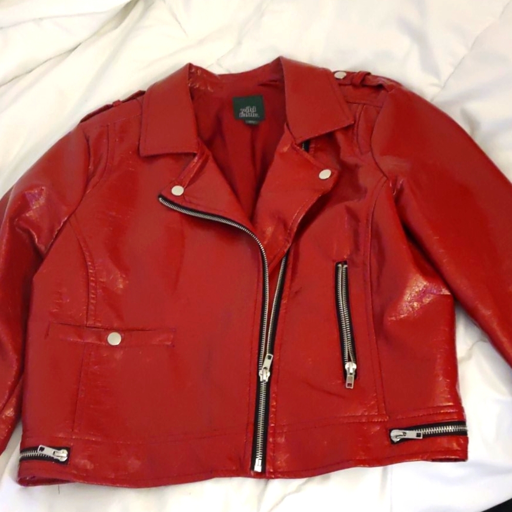 Red leather jacket